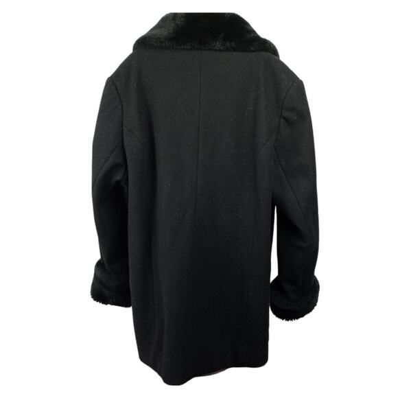 Wool and Silk Reversable Coat with Faux Fur - XL - CAROLINA COLORS - Picture 3 of 10